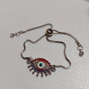 Turkish Evil Eye Lucky Charm Slider Bolo Bracelet
